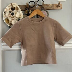 Everlane Beige Ribbed Crop Top